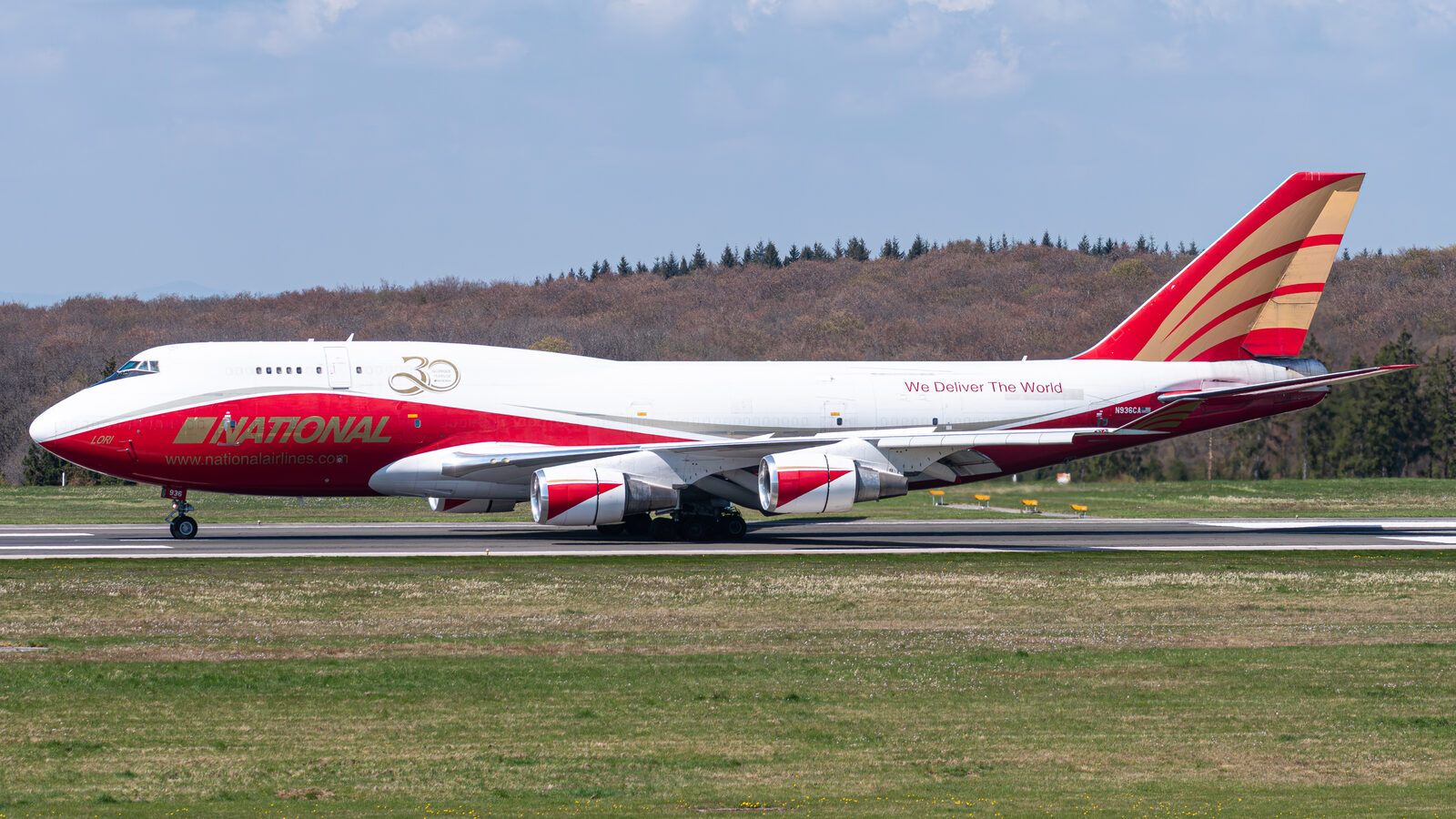 Boeing 747-400F National Airlines N936CA au roulage à Francfort-Hahn