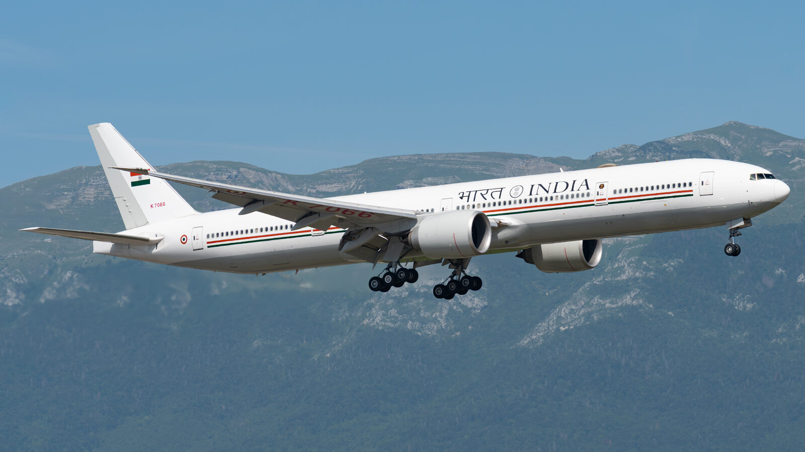 Boeing 777 de la République d'Inde au décollage de Genève